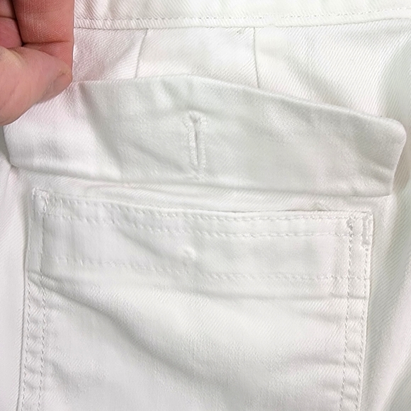 Eddie Bauer White Spring Summer Wide Flair Leg Heavy Denim Feel Jeans 8 - Picture 10 of 15